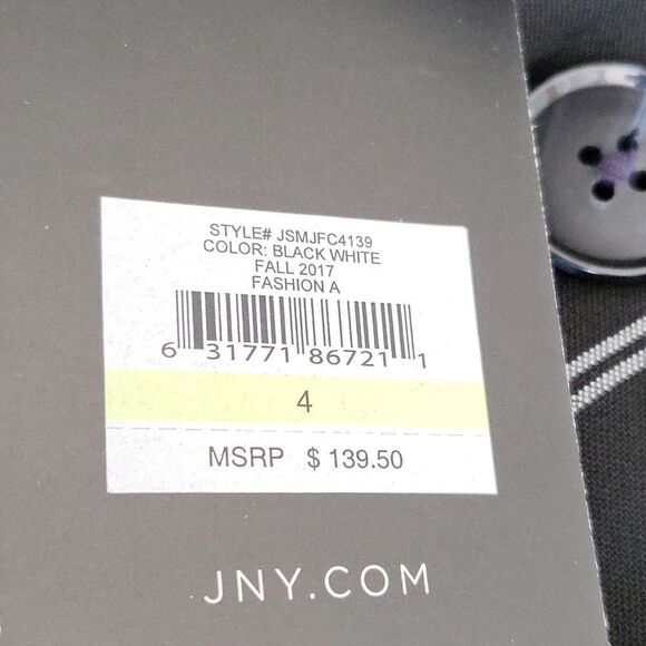 Jones New York Windowpane Suiting Coat-BLACK/WHITE-4 - Picture 6 of 6